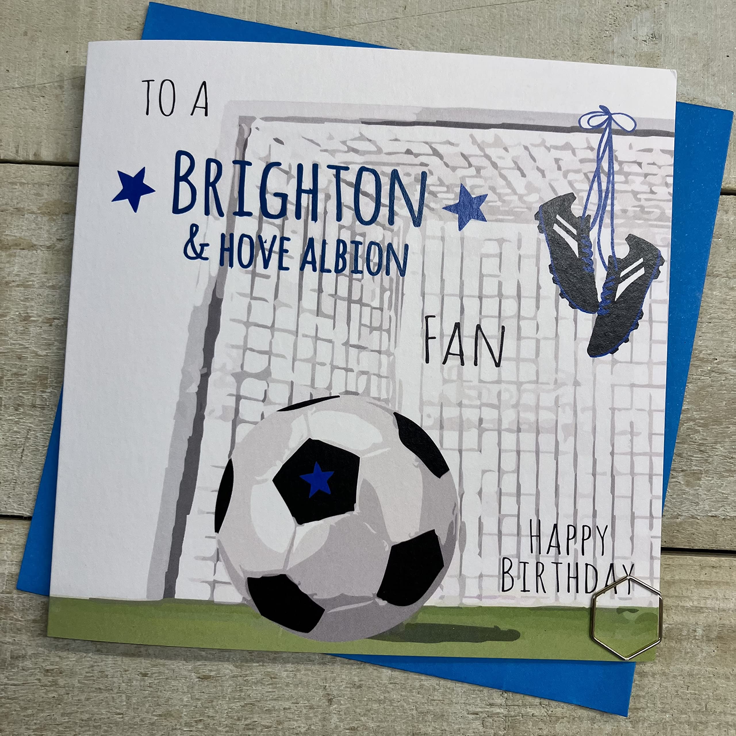 WHITE COTTON CARDS BRIGHTON & HOVE - FOOTY STARS NET BIRTHDAY CARD (FFN46) โ image 1