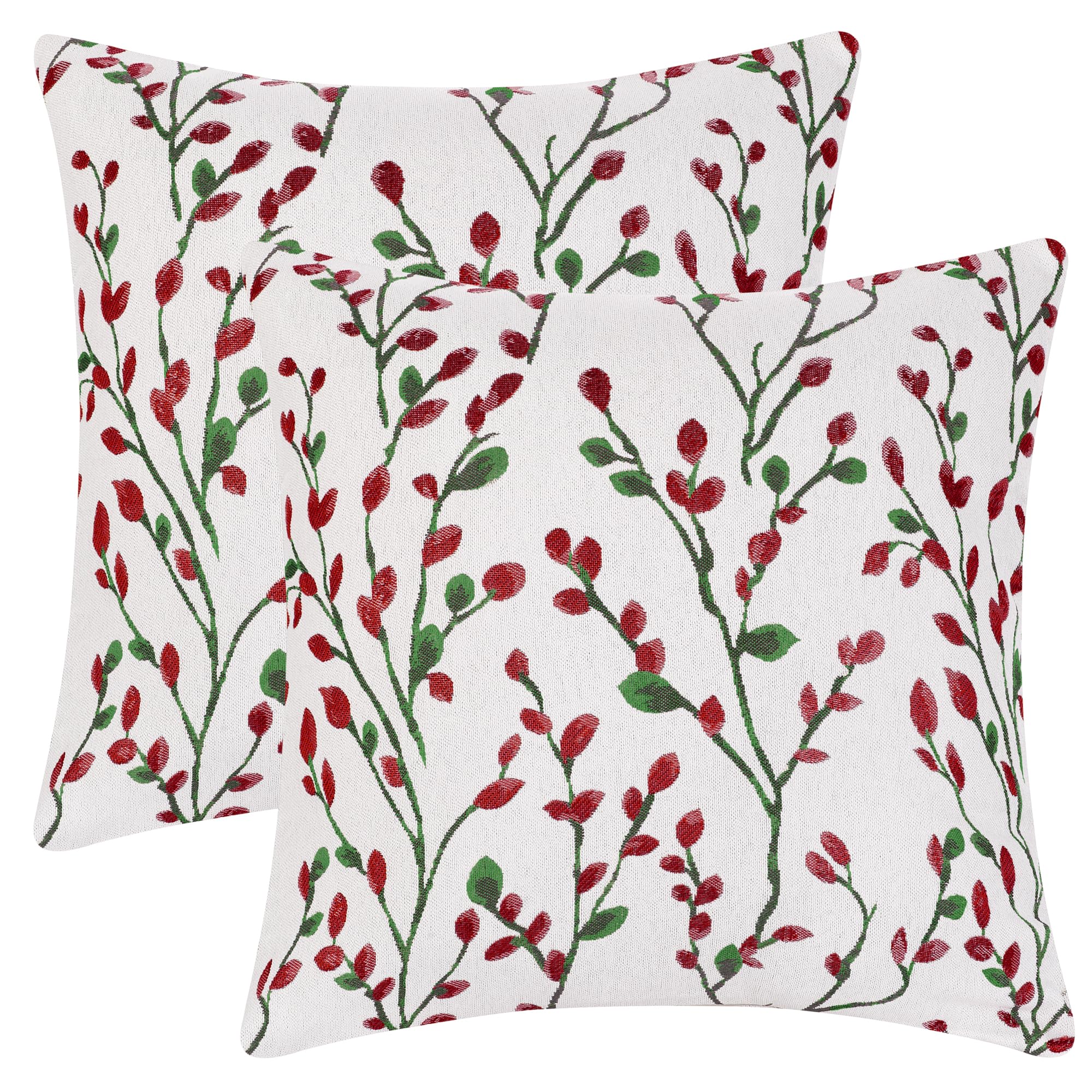 Housse de coussin rouge 45x45 cm en jacquard pour protéger votre canapé