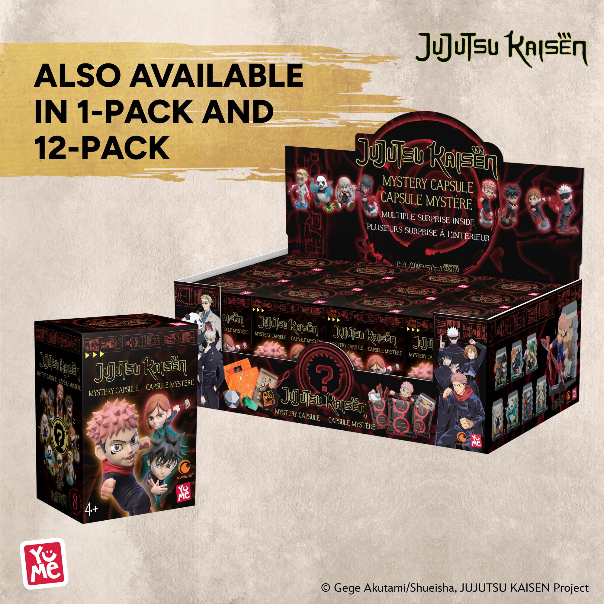 YuMe Offizielle Jujutsu Kaisen Blind Box (2er-Pack) – Sammelfiguren Mystery Blind Box enthält Yuji, Gojo, Megumi, Nobara und mehr – ideales Geschenk für Anime-Liebhaber, Sammler, Geburtstage und