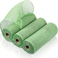 Vista 1 de 3 rollos de malla decorativa de arpillera de poli de 10 pulgadas de ancho, rollos de cinta de malla decorativa de poli para envolver