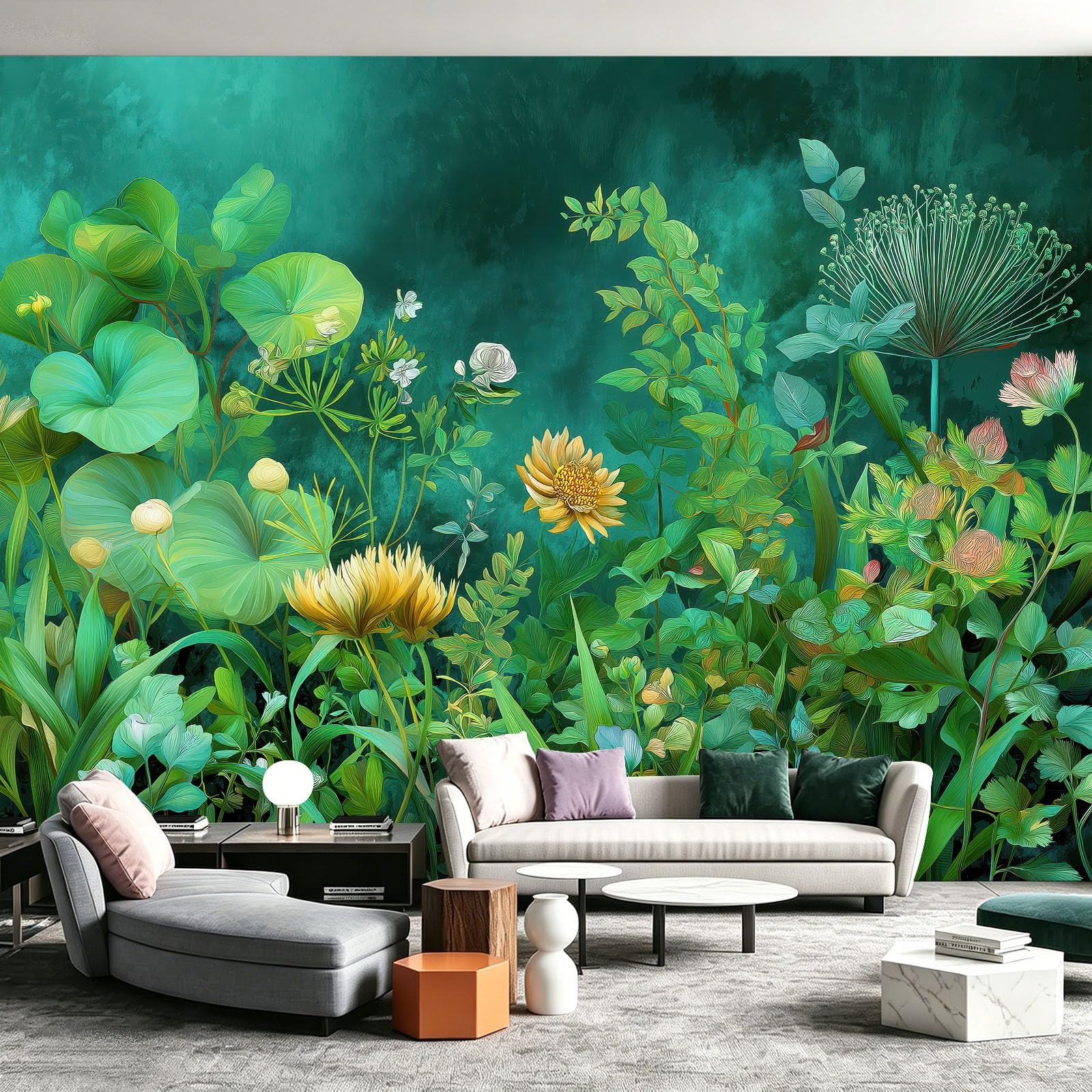 WTD - Papel pintado fotográfico (fieltro, 300 x 210 cm), diseño de plantas naturales