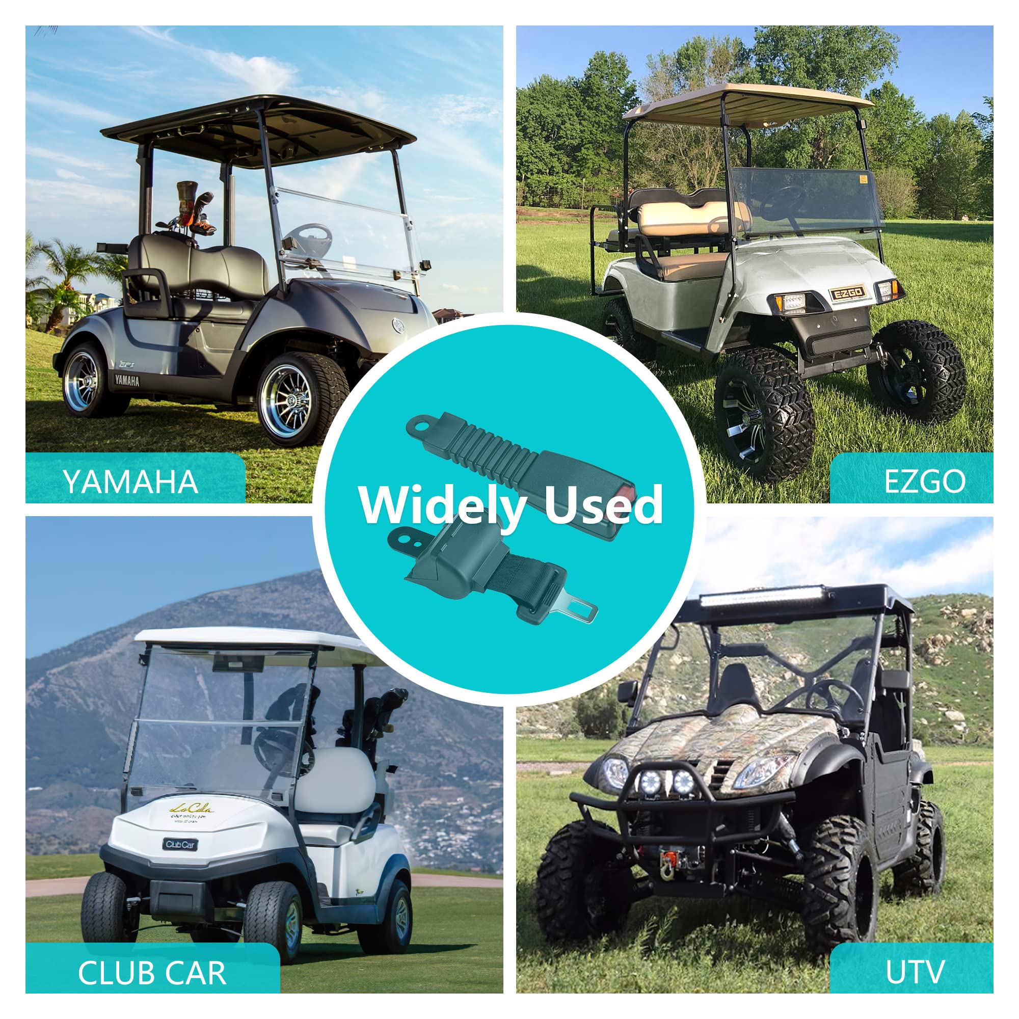 10L0L Sicherheitsgurte für Golfwagen EZGO, Club Car, 42 Zoll, universal, einziehbar, Sicherheitsgurte mit Schnallen – mit DOT-Zertifizierung