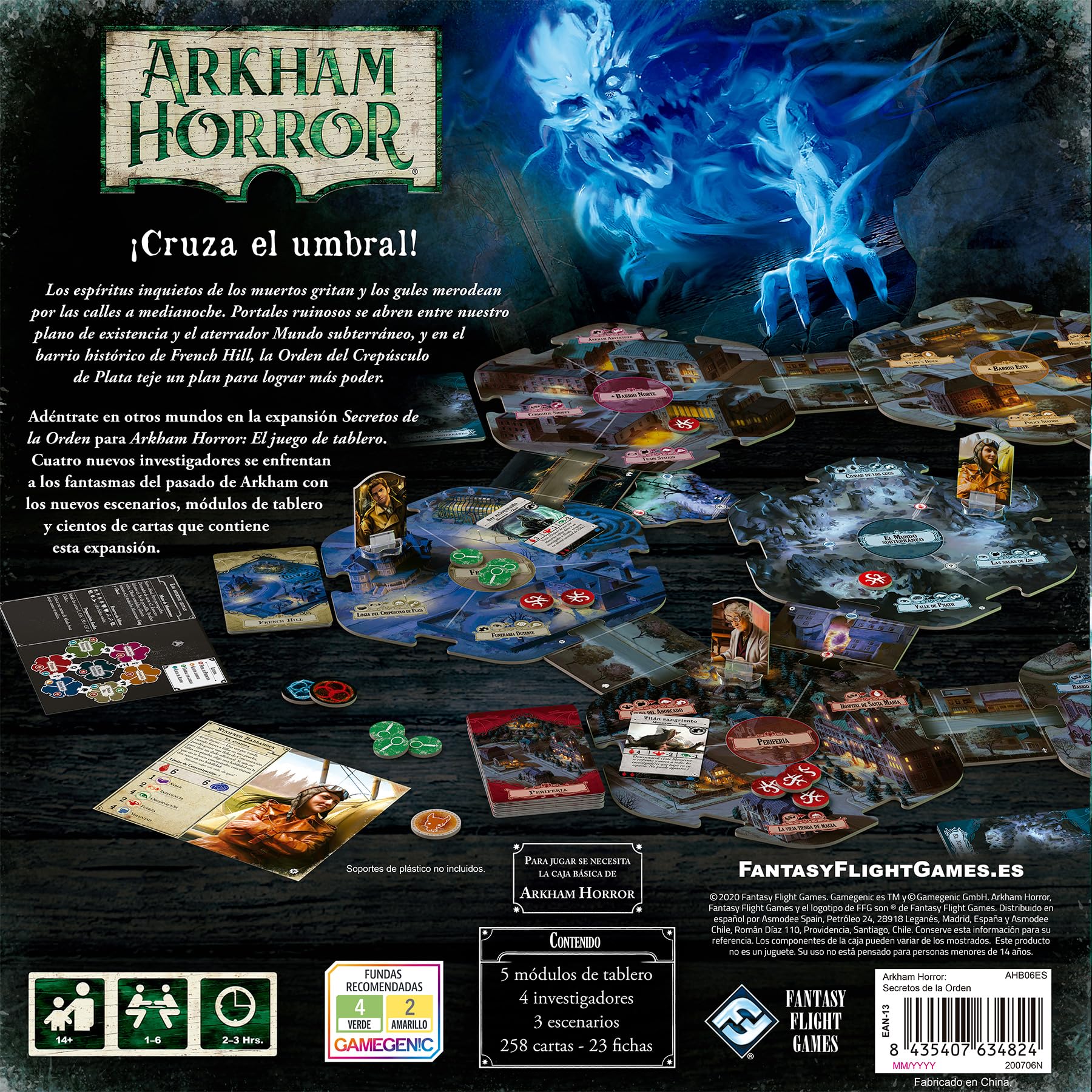Fantasy Flight Games | Arkham Horror: Secretos de la Orden | Expansión | Juego Cooperativo de Investigación y Terror | A Partir de 14 Años | De 1 a 6 Jugadores | 2-3 Horas por Partida | Español
