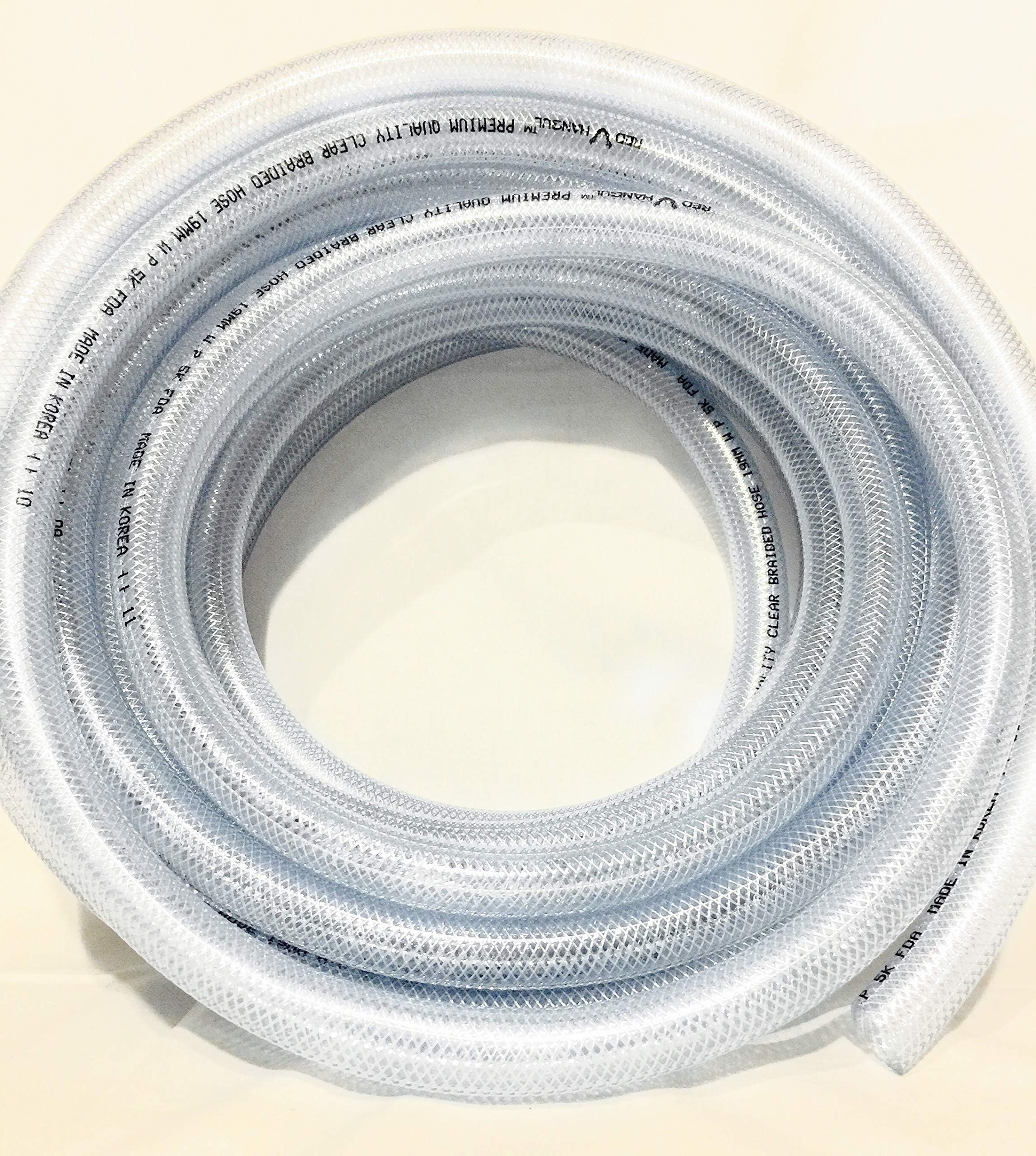 RED HANGUL® Premium Clear Braided Hose (FDA Approved) 19MM*28METER MADE IN KOREA