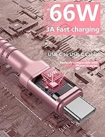 Vista 3 de Cable USBC de 10 pies, paquete de 2 cables largos USBC de carga rápida, cable trenzado de nailon USB C a USB C cargador de iPhone compatible