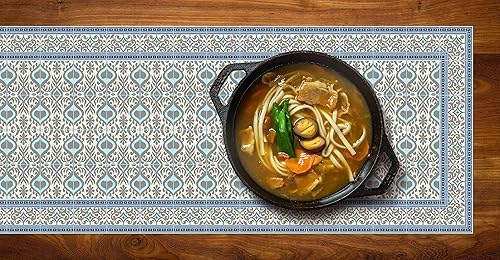 Salvamanteles de camino de mesa resistente al calor - 53 x 14 pulgadas protege la mesa de comedor y la encimera del calor y los arañazos. Diseño