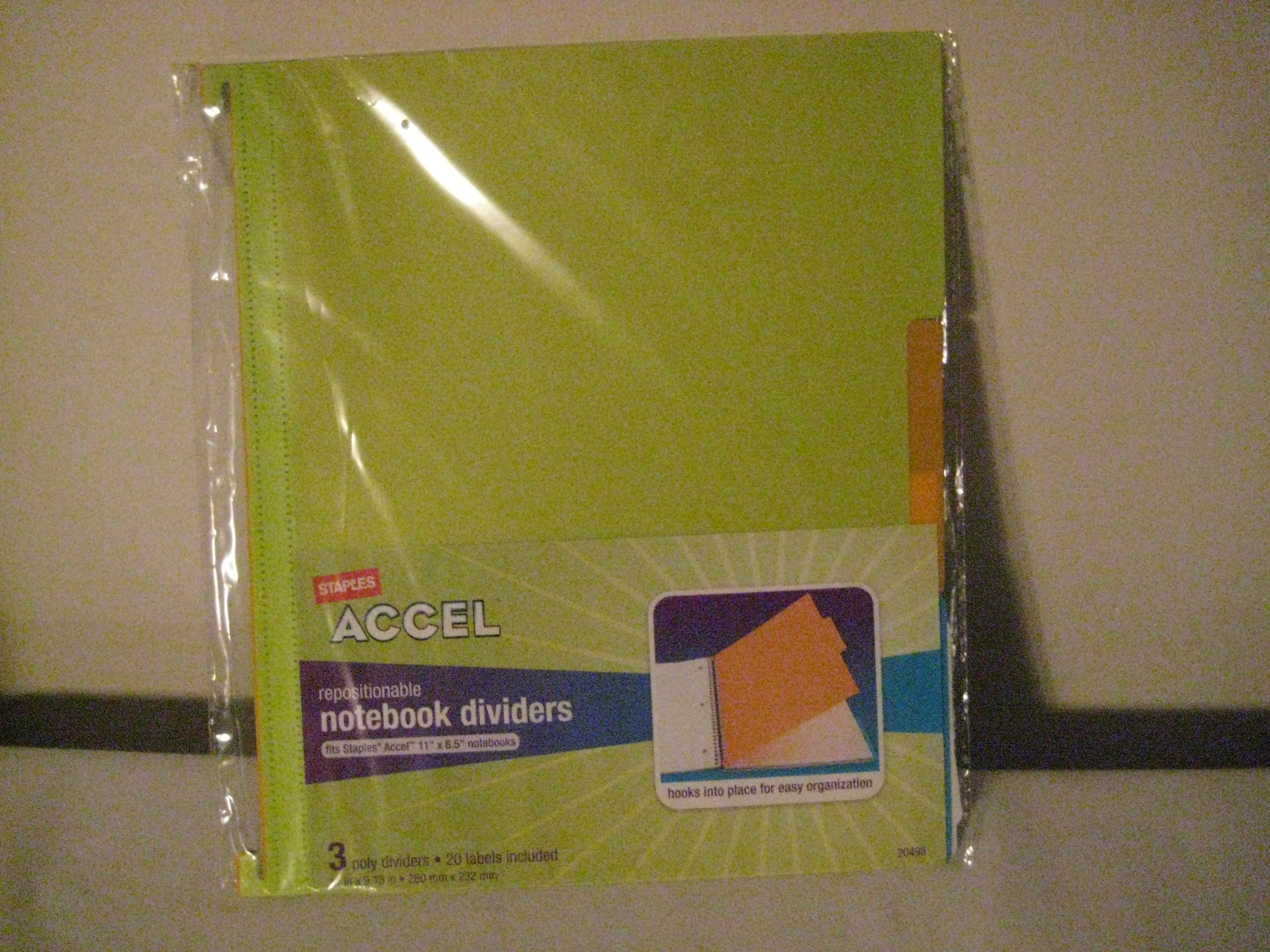 Staples Accel NoteBook Dividers (3 Per Pack)