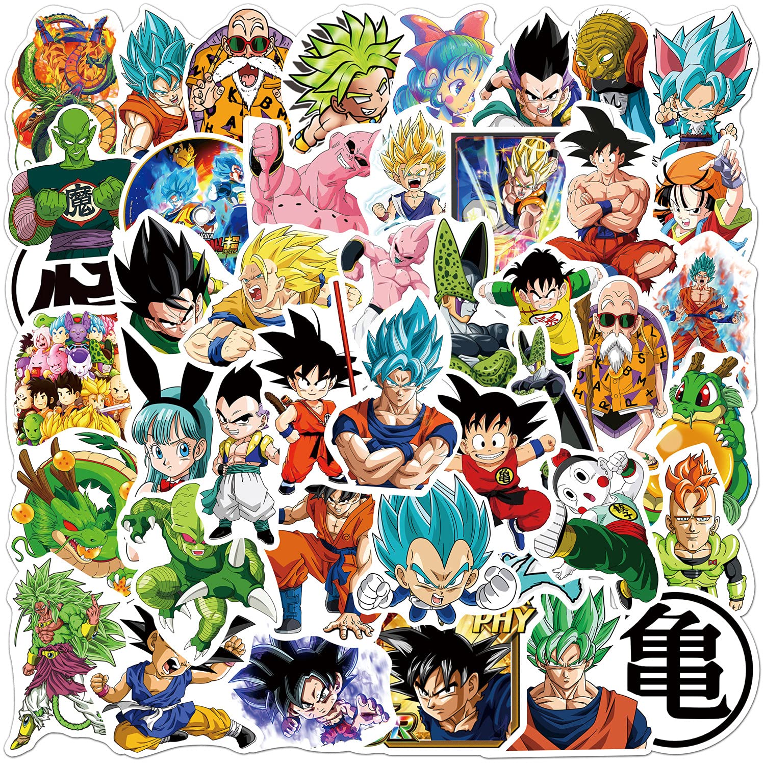Super Anime Stickers for Kids,50pcs Popular Classic Anime Sticker for Kid Teens, Cartoon Children's Manga Stickers for Water Bottle Laptop Waterproof Vinyl Decal for Girl Boy Party Gifts (Multicolor)