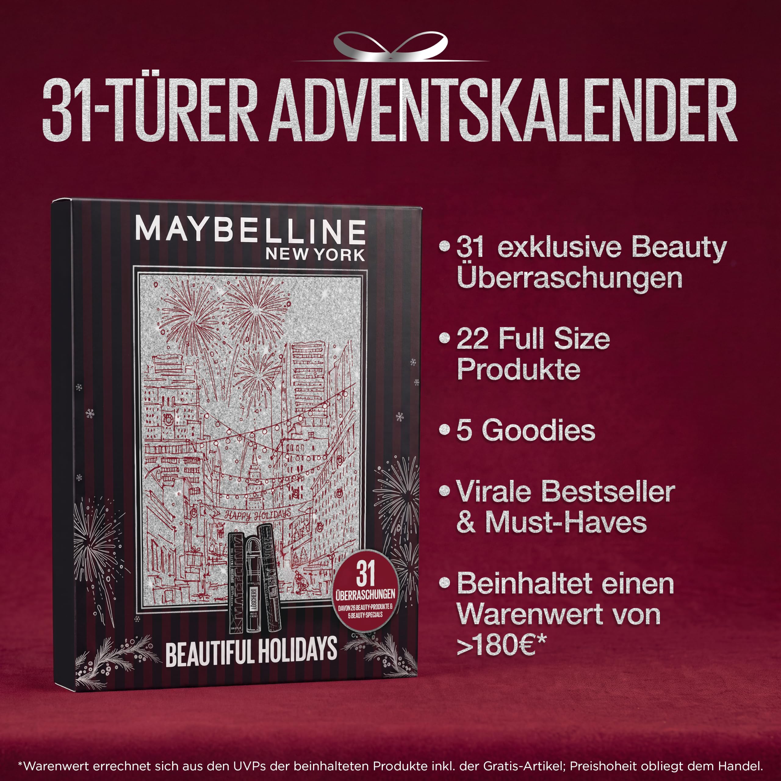 Maybelline New York Adventskalender 31-Türer 2026