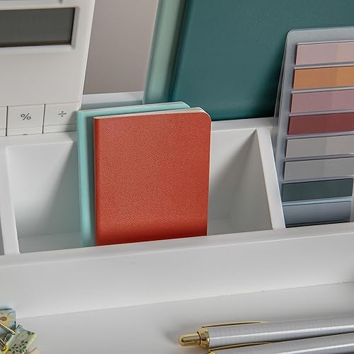 Miniatura 6 de Martha Stewart Weston - Organizador de escritorio de madera con compartimento inferior abierto, organizador de almacenamiento multiusos de madera de
