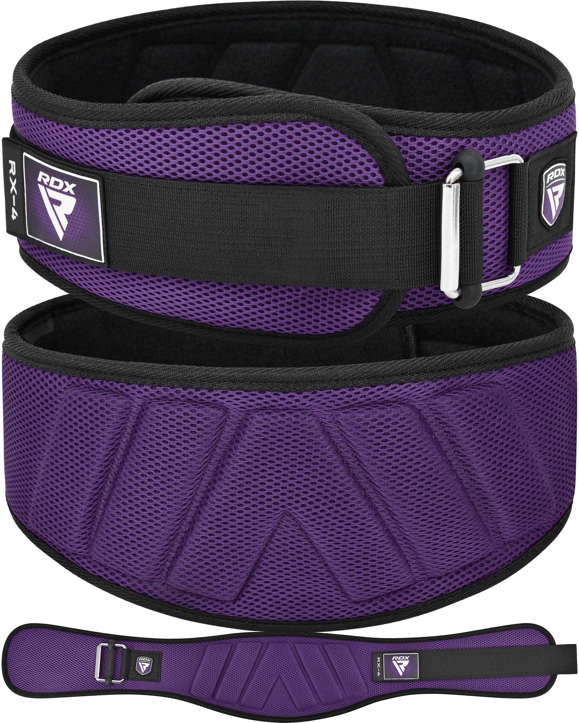 RDX Weight Lifting Belt, Curved Padded Back Lumbar Support, Fitness, Core Exercise Workout Bodybuilding Powerlifting Deadlifts Squats, Ladies Gents Men Women Home Gym Equipment