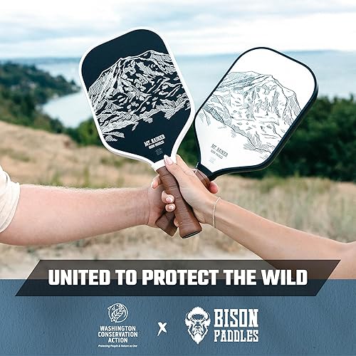 Miniatura 3 de Bison Paddles Carbon Fiber Pickleball Paddle Set of 2 - National Parks Edition Durable Unibody Construction Textured Carbon Fiber Surface Every