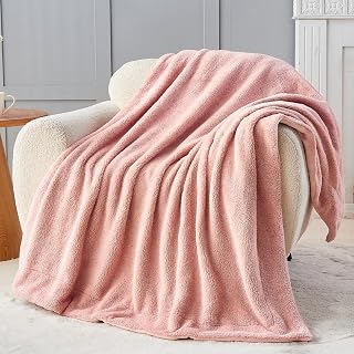 NEWCOSPLAY Twin Size Blanket for Couch Pink Blanket Warm Thick for Winter Fuzzy Fluffy All Season Use(Plush-Pink, Twin(60"x80"))