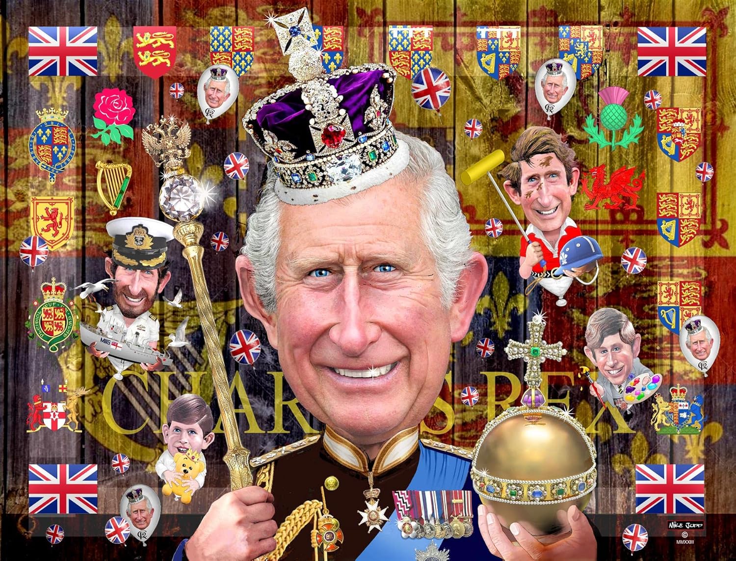 King Charles III Coronation Puzzle - Fit for A King by Mike Jupp - 1000 Piece Jigsaw Puzzle - Coronation Memorabilia - The History of Royals Puzzle
