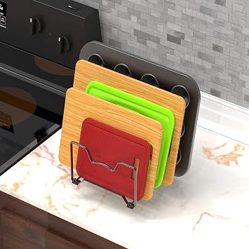 Simple Houseware Kitchen Cabinet Pantry and Bakeware Organizer Rack Holder, Bronze - 2 Pack