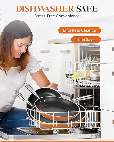 Vista 8 de GOTHAM STEEL Sartenes antiadherentes de 11 pulgadas, sartén antiadherente, sartén para cocinar, sartén antiadherente, sartén, sartén antiadherente