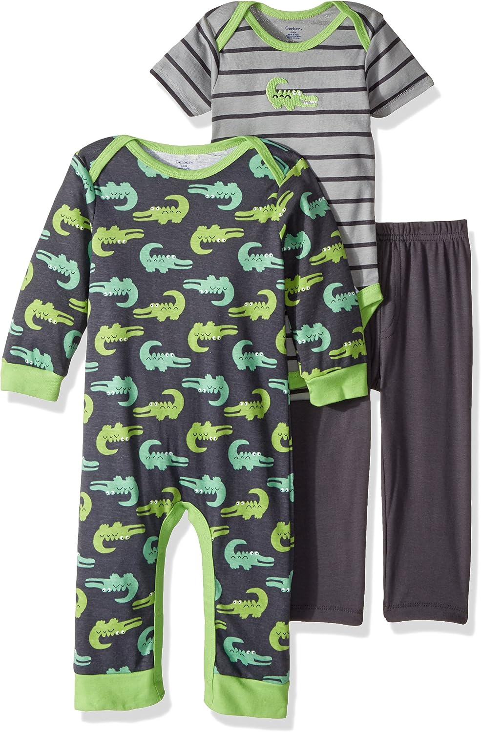 Gerber baby-boys 3-piece Coverall, Bodysuit and Pant Set
