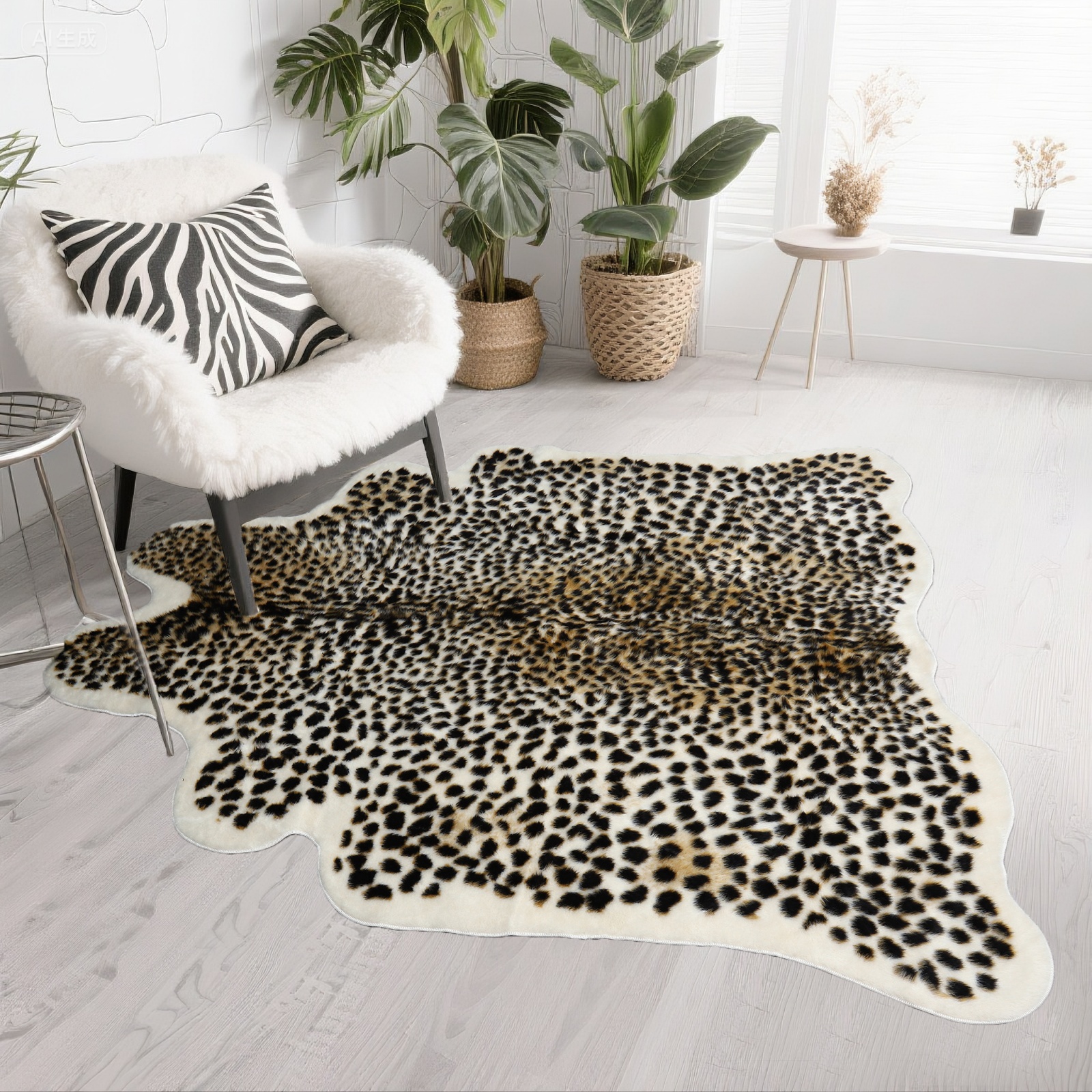 Tapete decorativo con diseño de leopardo 160x201 cm miniatura 7