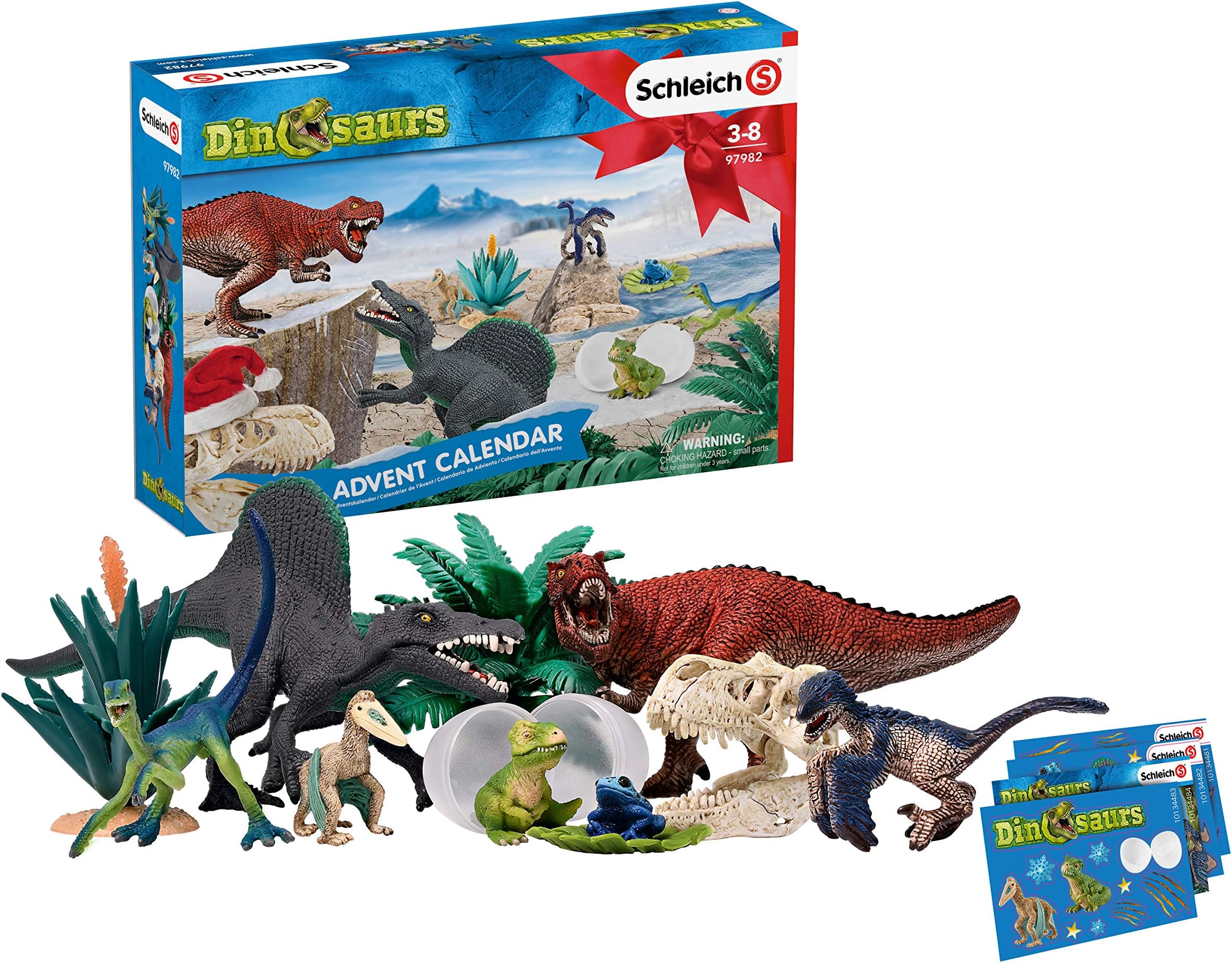 Schleich North America 97982 Dinosaurs Advent Calendar 2019, Multicoloured