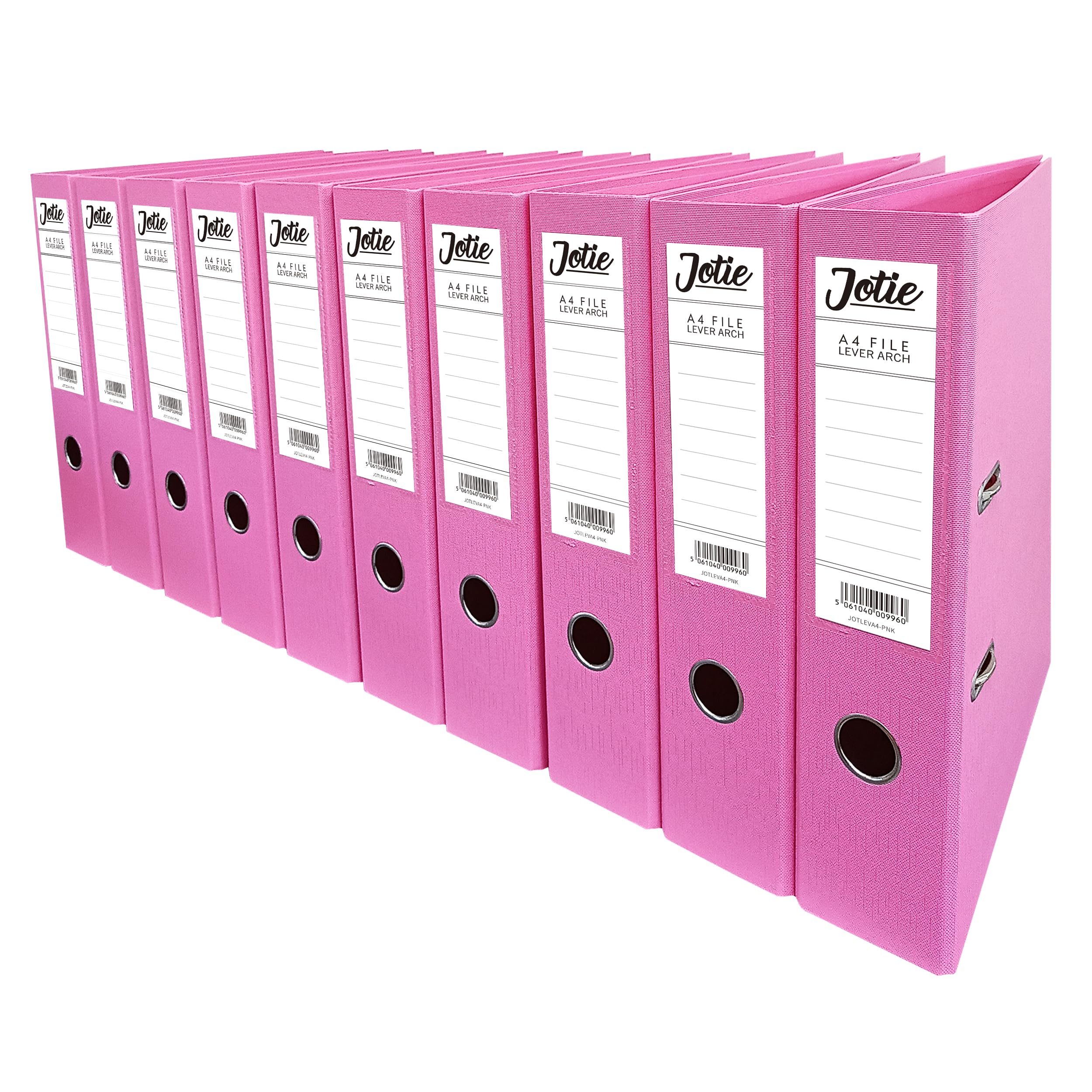 Set of 10 Pink A4 Lever Arch Files for Paperwork A4 Folders with 70mm Spine, Thumb Ring & Elegant Anti-Spill Cover | Large Ring Binders | File Storage & Office Supplies