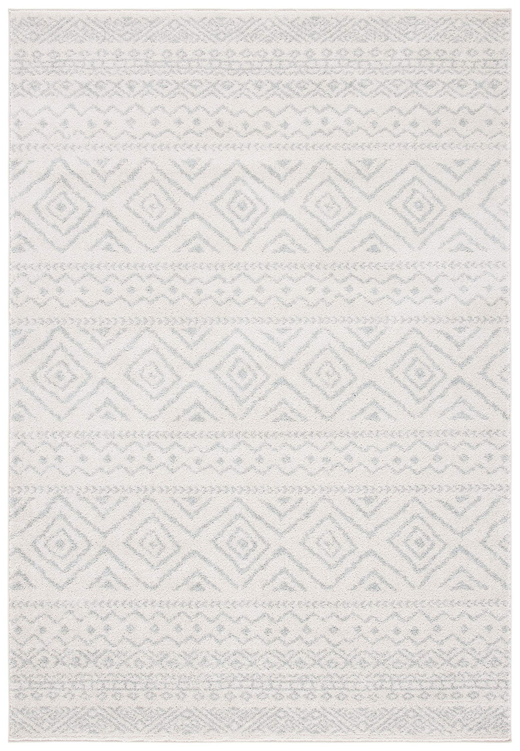 SAFAVIEH Tulum Collection Accent Rug - 2' x 5', Ivory & Light Grey, Moroccan Boho Distressed Design, Non-Shedding & Easy Care, Ideal for High Traffic Areas in Entryway, Living Room, Bedroom (TUL267B)
