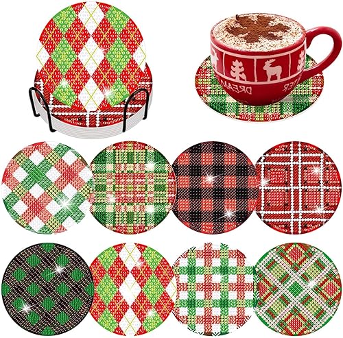 Denylo pro Juego de 8 posavasos con diseño de animales en 3D con soporte para manualidades, bonitos animales, posavasos antideslizantes para