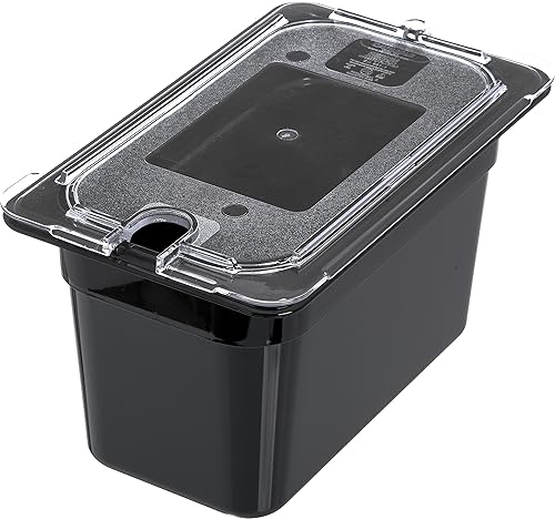 Miniatura 6 de Carlisle FoodService Products 3068203 StorPlus - Sartén para alimentos de cuarto tamaño, policarbonato, 6 pulgadas de profundidad, color negro