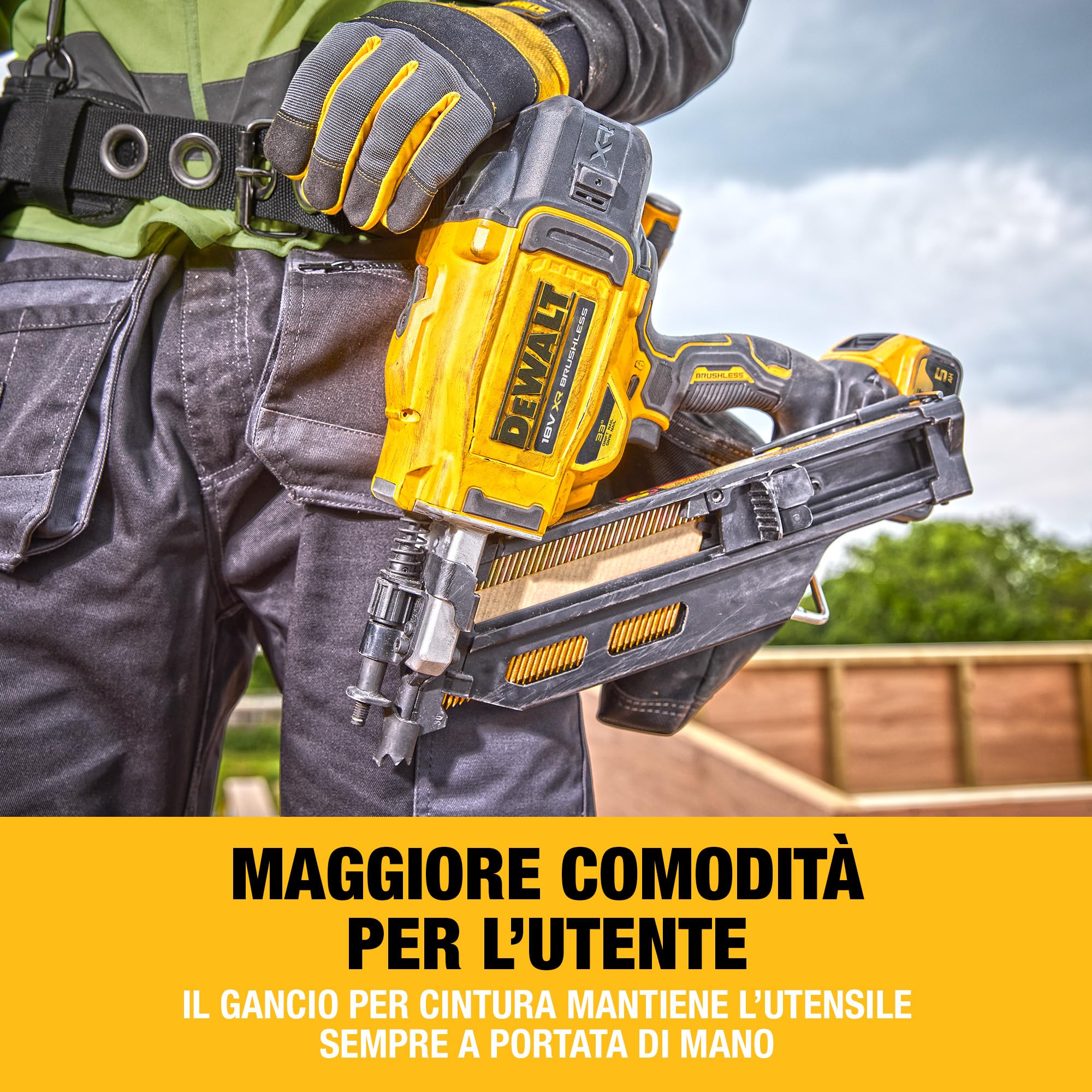 DEWALT Kit doppio di chiodatrici senza spazzole 18V XR con 2 batterie da 5,0Ah, caricabatterie e valigetta TSTAK, spina UE, DCK246P2T-QW