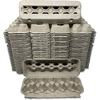 Cackle Hatchery Vented Paper Pulp Egg Cartons Holds 1 Dozen Chicken Eggs (72 Pack)