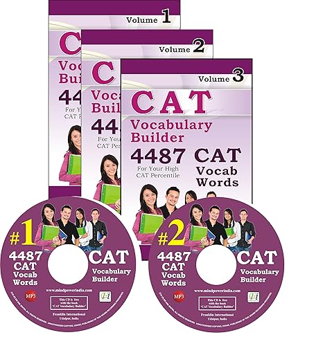 CAT Vocabulary Builder with 2 MP3 CDs: 4487 CAT Vocab Words for Your High CAT Percentile (3 volumes together) (Vocab for CAT)