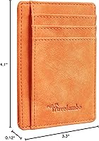 Vista 14 de Travelambo Billetera delgada con bolsillo delantero y clip para el dinero con bloqueo de identificación por radiofrecuencia, talla única