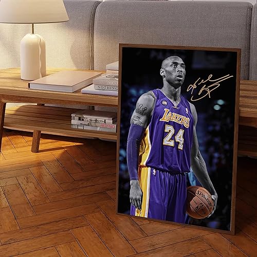 Miniatura 3 de BREN Kobe Bryant - Póster de arte firmado con estrella de baloncesto y leyenda de baloncesto, arte de pared, sin marco, 12 x 18 pulgadas, para