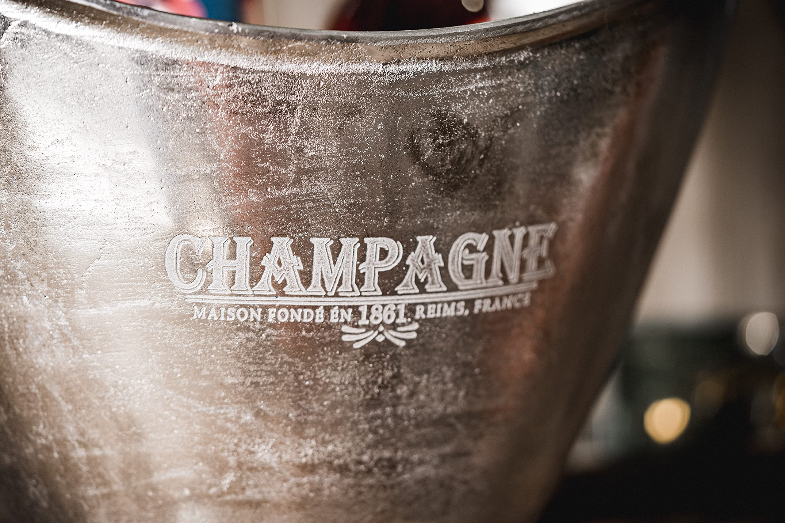 MichaelNoll Champagnerkühler Champagnerschale Flaschenkühler Sektkühler Weinkühler aus Metall, Party Getränkekühler, Aluminium Silber XL Champagne 36,5 cm