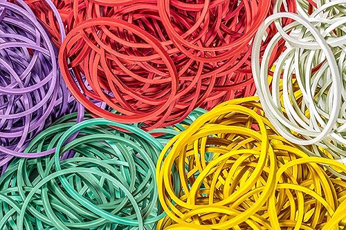 Miniatura 6 de Mikily's Pelota de bandas de goma de 5 colores para suministros de oficina de 0.33 libras