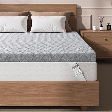 Sleepmax 3 Inch Firm Mattress Topper King Size- Firm to Extra Firm Memory Foam Bed Topper - Relieve Back Pain - High Density Foam Mattress Pad with Skin-Friendly Cover