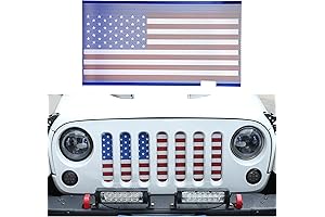 Authentic Hooke Road American Flag Front Grille Insert for 2007-2018 Jeep Wrangler JK & Unlimited