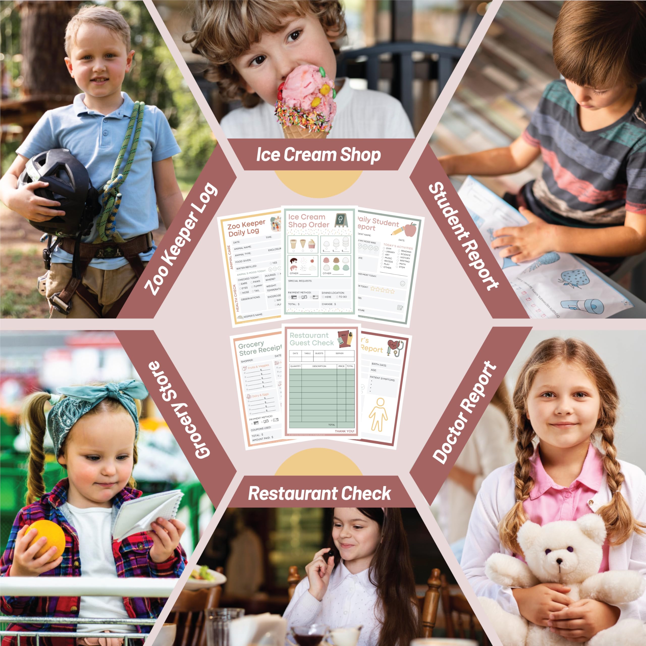 Blocchi per appunti per bambini - Confezione da 6 blocchetti da 12,7 x 17,8 cm, 50 pagine, attività di viaggio per bambini, blocchi per giochi per bambini nella vita reale, includono attività di