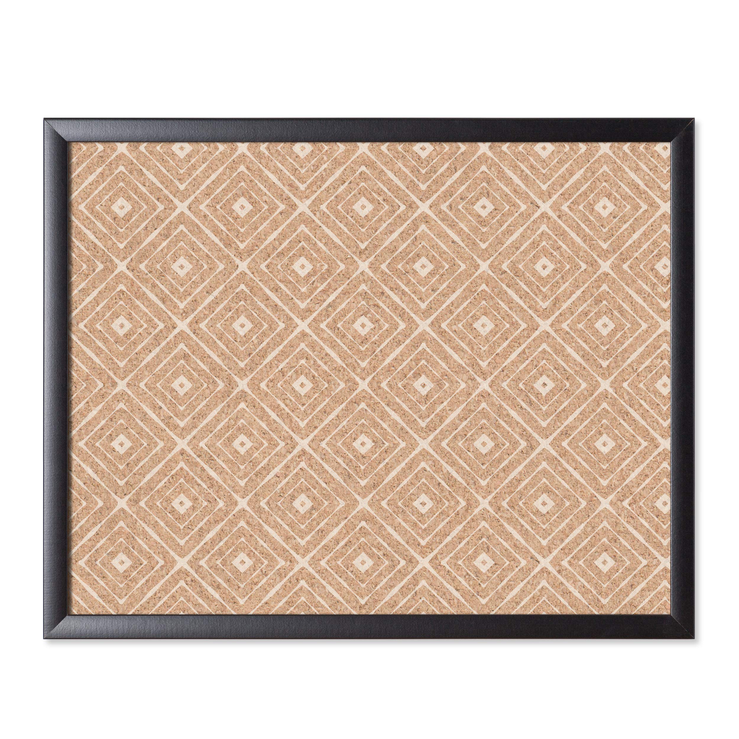 Photo 1 of U Brands Fashion Cork Bulletin Board, 20 X 16 Inches, Black Wood Frame Diamond 16'' x 20''