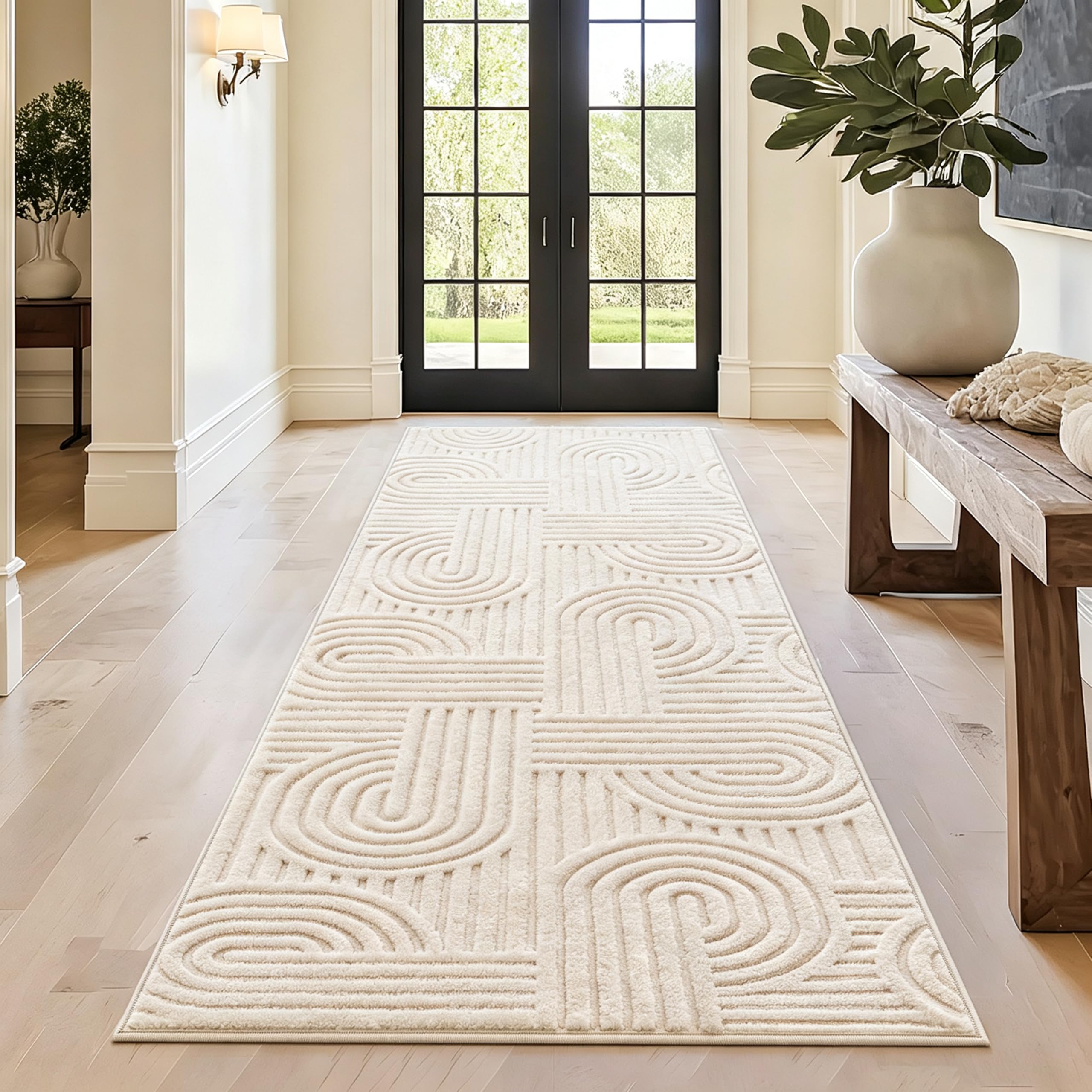 Capslapd Hallway Runner Rug 80x200 cm Non-Slip Washable Rug, Arch Curved