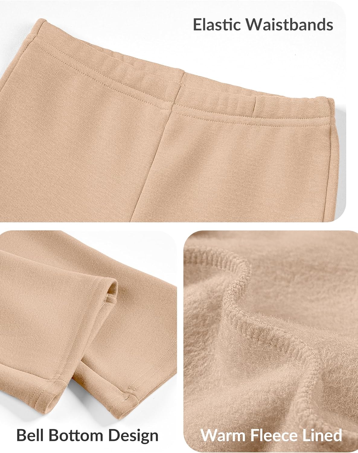 Witwot Toddler Girl Fleece Lined Pants Winter Warm Flare Leggings Cotton Baby Girls Clothes Size 18M-5T - Image 5