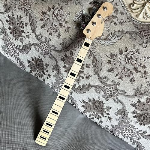 Juego de 4 cuerdas para guitarra de bajo eléctrico con afinadores de bloqueo, juego de 20 trastes, cuello de arce, diapasón de unión negra, repuesto