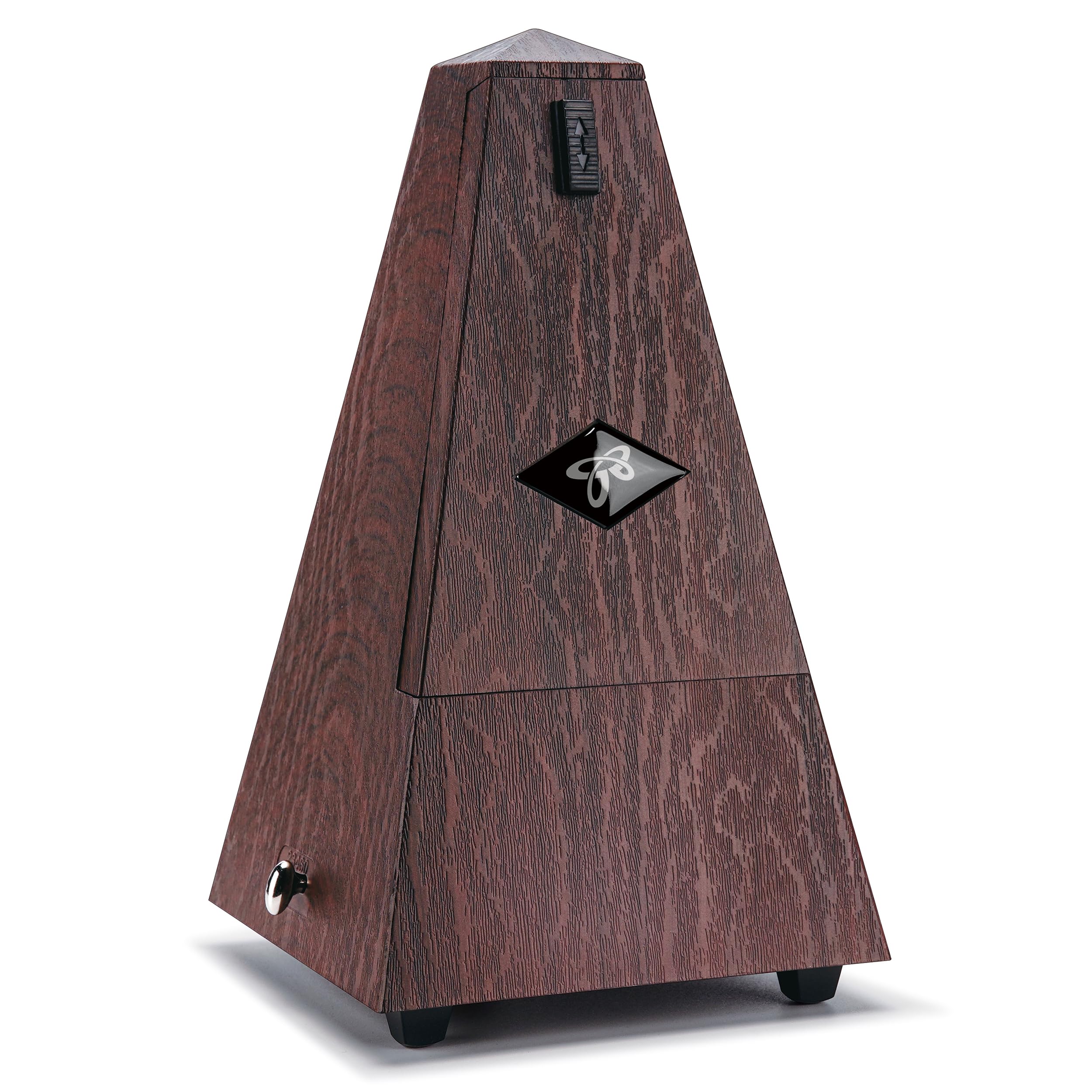 Sondery Metrónomo mecánico clásico con campana para piano, guitarra, tambor, violín, saxofón, todos los instrumentos, rango de tempo 40-208 bpm, Beats 02346, caja ABS de grano de madera negra con