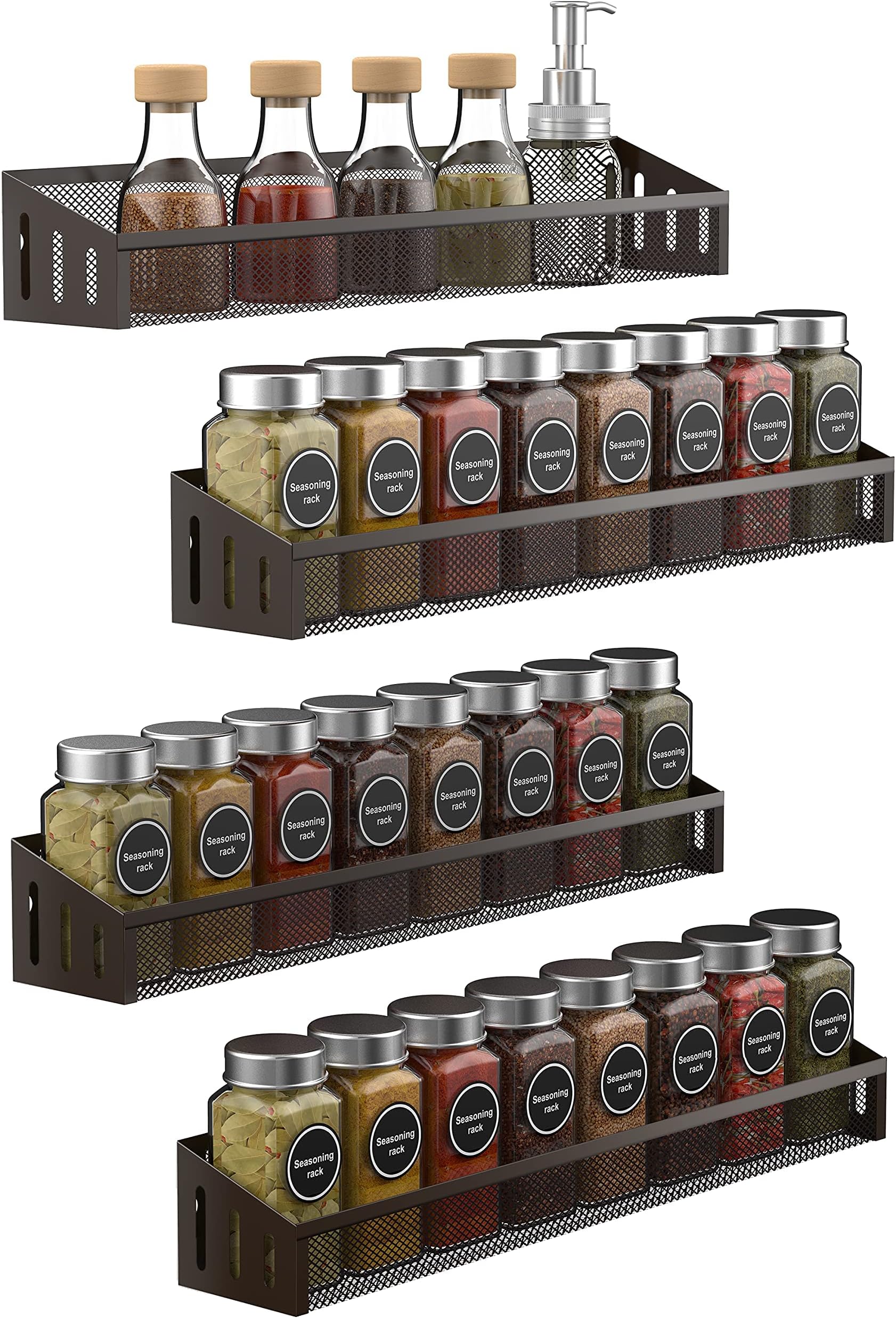 ZICOTO Space Saving Spice Rack Organizer Shelf for Wall Mount Easy To