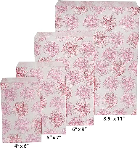 Miniatura 9 de 888 Display USA, Inc 200 bolsas de regalo de papel de flores de 5 "x 7", bolsas de mano de ventas de compras, color blanco con diseño de flores