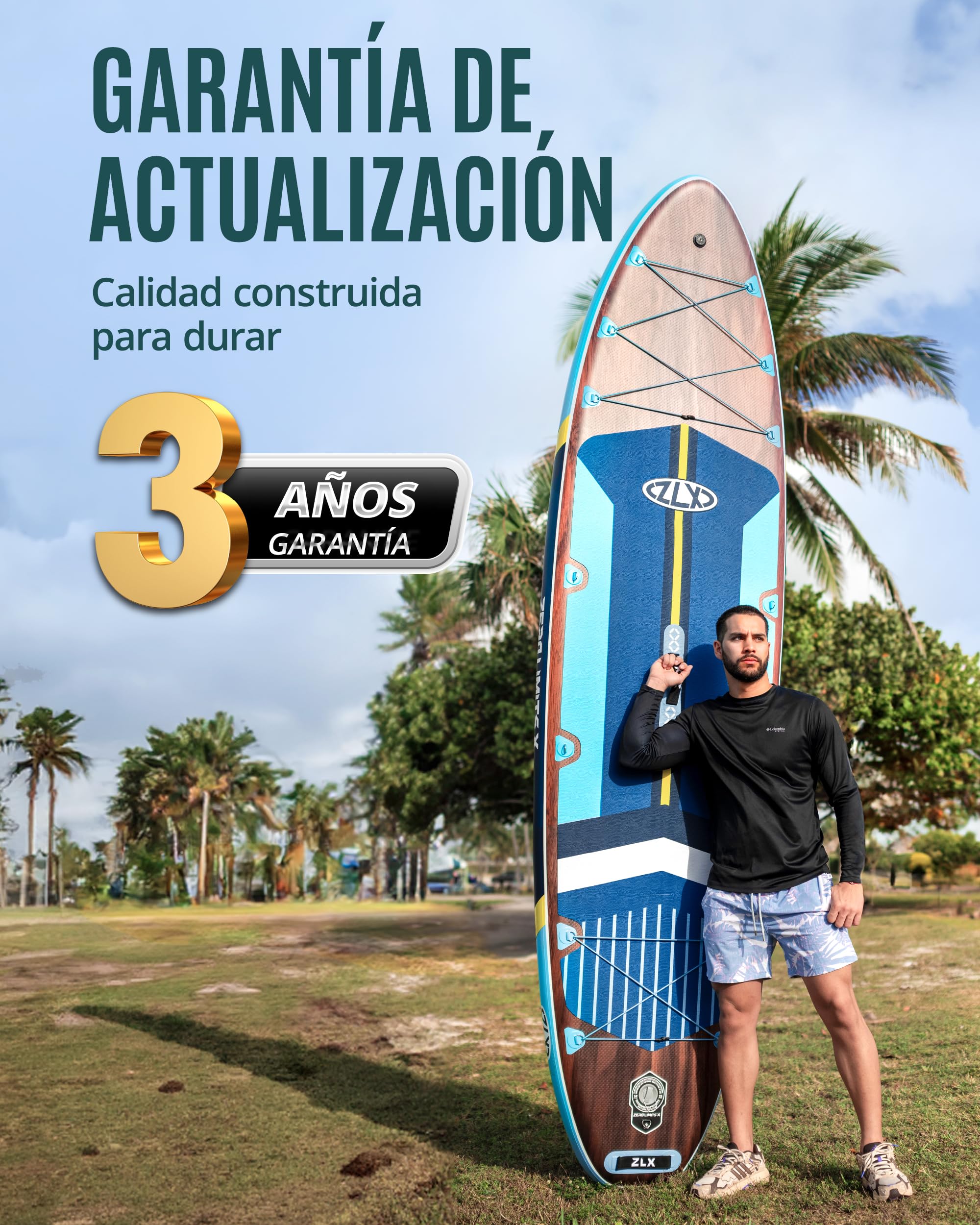ZLX Tabla Paddle Surf Hinchable 350cm con Asiento – Ideal para Principiantes, Familiar, EVA Antideslizante, PVC Militar 3 Capas, Estable para Mar, Lago & Río, Paseo en Pareja