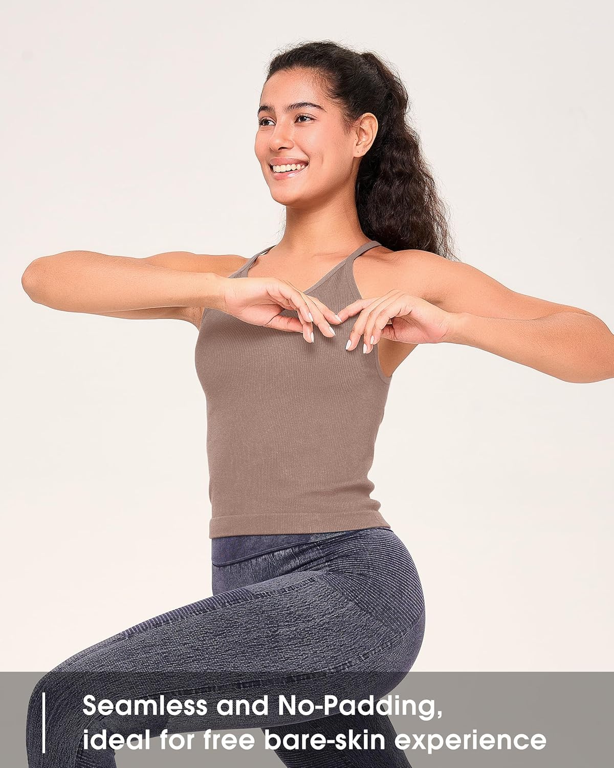 BAMBOO COOL Women's Seamless Tank Top Moisture-Wicking Workout Ribbed Camisoles U-Neck Camis 3-Pack - Image 3