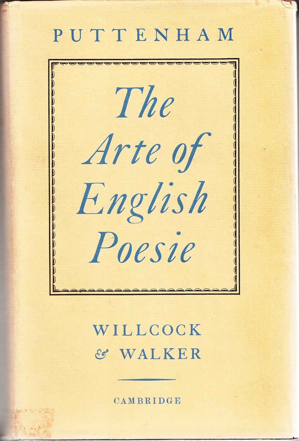 The arte of English poesie, Puttenham, Books