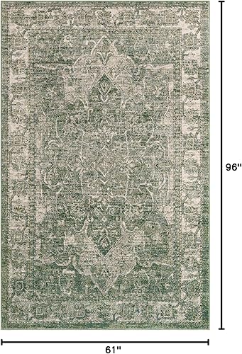 Miniatura 2 de Unique Loom Isabella Collection - Alfombra de área Adjani (5 pies 1 pulgada x 8 pies, rectangular, verdemarfil)