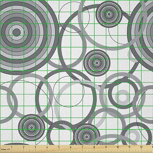 Miniatura 611 de Lunarable - Tela para amantes de perros de The Yard, patrón divertido de animales de dibujos animados en posiciones caprichosas estirando y Beige y