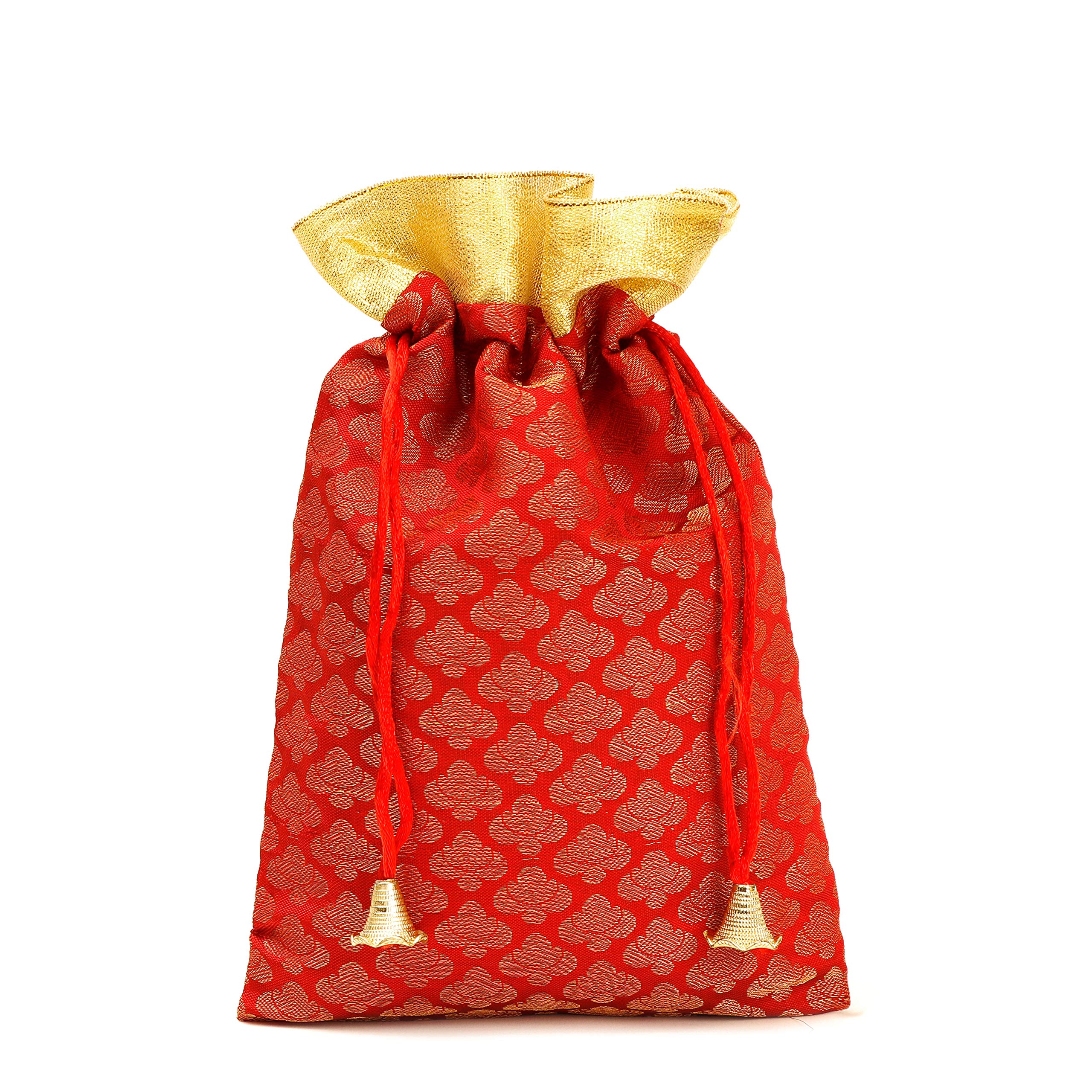 Women’s Ethnic Rajasthani Brocade Potli Bag for Return Gifts Wedding Gift for mom Potli Purse Gift Bags : Black (Pack of 3) : 500gms Medium size Potli bag-image-34
